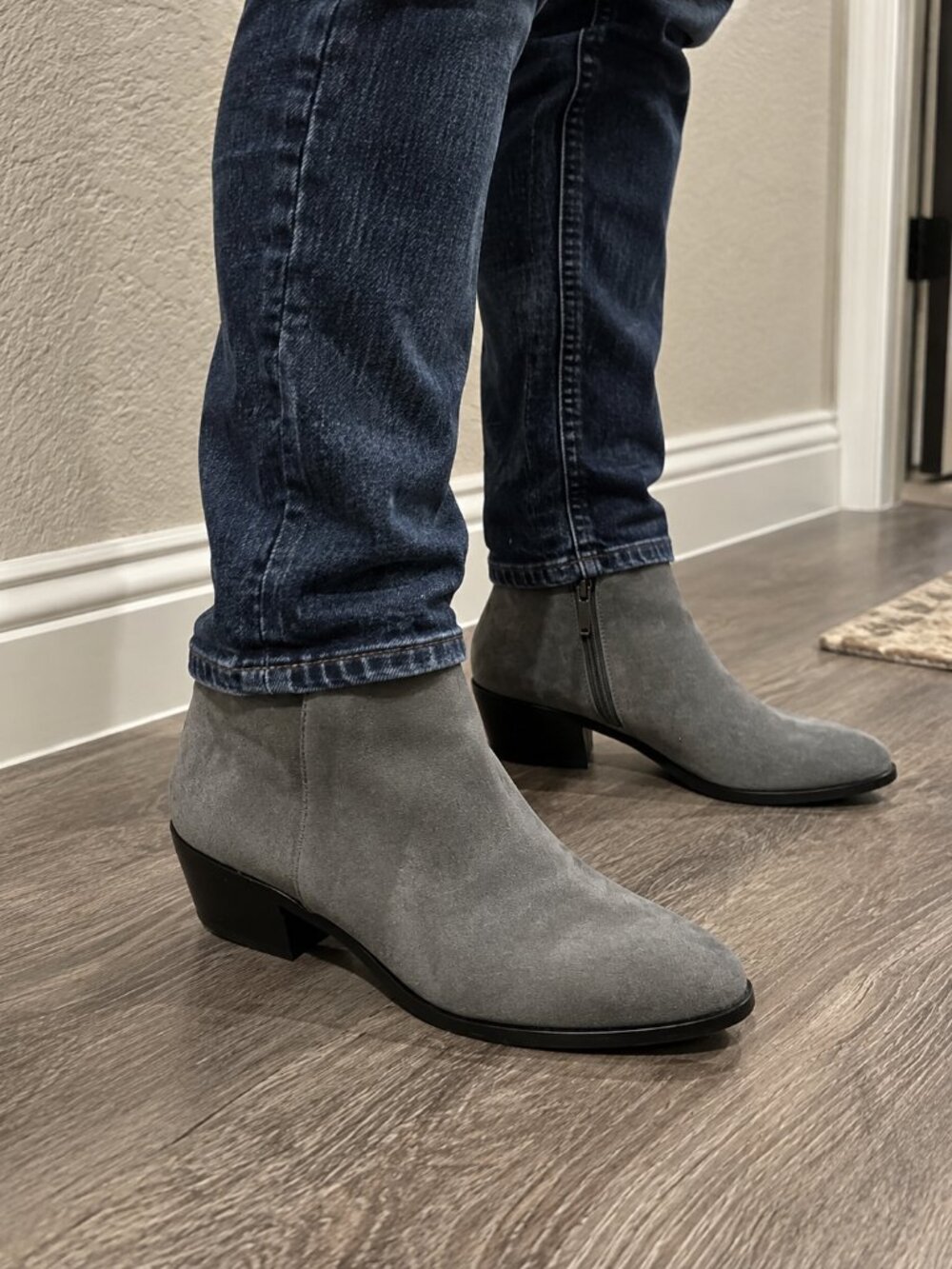 Sam Edelman Gray Suede Ankle Booties Size 8